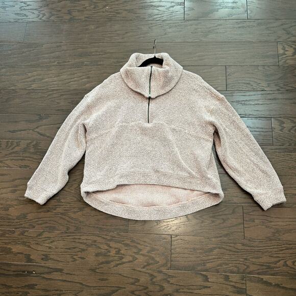 Sweaty Betty Tops - Sweaty Betty Restful Bouclé Half Zip Pullover - Pink / Gray Size 8